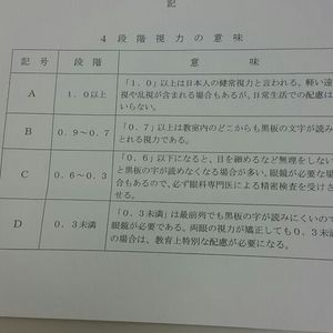 就学時健康診断結果の視力